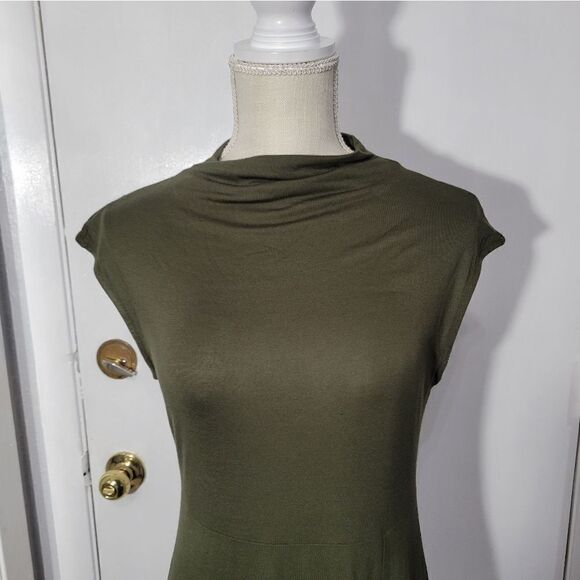West kei slit midi dress Green Sz Small Suede - Picture 5 of 11